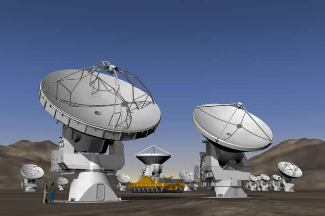 Artists conception of the antennas for ALMA